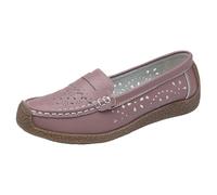 Women's Loafers & Moccasins Flat Black Shoes Womens Flat Dress Shoes Size 8 for Women Comfy Summer Breathable Hollow Leather for Fashion Non Slip Driving Working Workers Doctors (Wine,6)