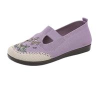 Women's Loafers & Moccasins Ladies Shoes Size 5 Women's Printed Cloth Shoes Spring and Summer New Breathable Net Non Slip Soft Bottom A in The Elderly Leisure Mother Cloth Semi Casual for Men Purple