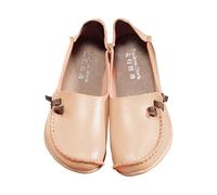 Women's Loafers & Moccasins Leather Flat Boat Shoes Casual Slip On Lightweight Comfort Walking Low Tops Shoe Non Slip Formal Work Office Nursing Oxfords Footwear for Women UK Beige