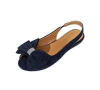 Women's Loafers & Moccasins Solid Color Bow Shallow Mouth Flat Bottom Loafers Soft Soled Moccasins Shoes Open Toe Flat Sandals Ladies Spring Summer Round Toe Slip On Shoes 3.5-7.5 Navy