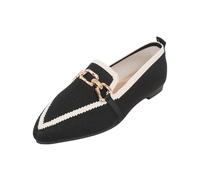 Women's Loafers & Moccasins Solid Color Metal Buckle Pointed Toe Mesh Flat Loafers Ladies Plus Size Slip On Shoes Spring Summer Comfortable Outdoor Dressy Work Business Casual Shoes Size 3.5-7.5