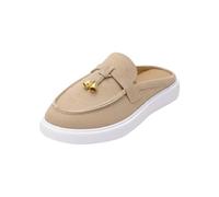 Women's Loafers & Moccasins Suede Metal Buckle Pointed Toe Flat Loafers Ethnic Style Half-Slippers Spring Summer Comfortable Slip On Ladies Platform Shoes Outdoor Casual Sporty Shoes Size 3.5-7.5