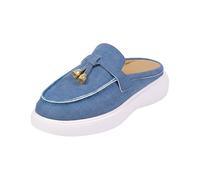 Women's Loafers & Moccasins Suede Metal Buckle Pointed Toe Flat Loafers Ethnic Style Half-Slippers Spring Summer Comfortable Slip On Ladies Platform Shoes Outdoor Casual Sporty Shoes Size 3.5-7.5