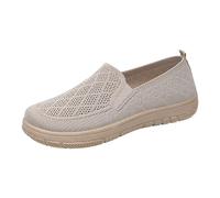 Women's Loafers & Moccasins Summer Shoes Women Womens Shoes Casual High Top Flat Breathable Fly Woven Mesh Sneakers Casual Fashion Non Slip Walking Comfortable Soft Sole Tennis High Shoe (Beige,4.5)