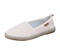 Womens Loafers Round Toe Casual and Comfortable Flat Soled Large Size Slip On Women's Flat Soled Casual Shoes Beige