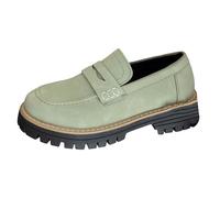 Womens Loafers Shoes Platform Chunky Penny Loafer Lug Sole Comfortable Slip On Work Office Business Casual Dress Shoes Classic Penny Loafers Cute Driving Moccasins with Arch Support (Light Green, 4)