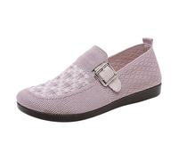 Womens Loafers Size 5 Nurses Shoes for Women Comfortable High Heels Women Foot Stirrup Casual Comfortable Cotton Lightweight Round Head Flat Heel Soft Bottom Casual Shoes Men Dress Shoe (Purple,4.5)