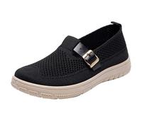 Womens Loafers Size 5 Red Shoes for Women Casual Sandal Women's New Cloth Shoes Summer New Fly Weaving Breathable Mother Soft Bottom One Foot Stirrup Flat Casual Arch High Heel (Black,39)