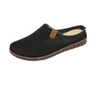 Womens Loafers Size 6 Flat Shoes for Women Casual Womens Shoes Jean Look Women Half Slippers Female External Wear Summer New Mesh Soft Bottom Not Tired Feet A Mother Men' Casual Leather (Black,36)