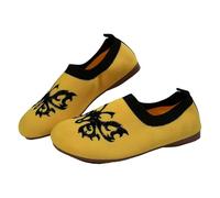 Womens Loafers Size 6 Shoes for Women UK Wide Fit Casual Womens Shoes Leather Women's Fly Weave Lightweight Casual Sneakers Breathable Comfortable Man Leather (Yellow,6)