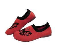Womens Loafers Size 6 Shoes for Women UK Wide Fit Casual Womens Shoes Leather Women's Fly Weave Lightweight Casual Sneakers Breathable Comfortable Man Leather (Red,4)