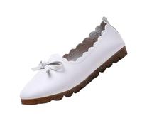 Womens Loafers Size 7 Black Flat Shoes Women Furry Sandals Women under 10 Fashionable Style Bowknot Mesh Non Slip Wear Flat Heel Sandals My Cup (White,6)