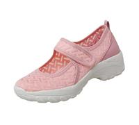 Womens Loafers Size 7 Comfort Shoes Women UK Shoes for Women Casual Boots Solid Color Fashion Casual Flying Woven Hollow Breathable Fashion Flat Bottom Sports Wide Men (Pink,5)