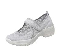 Womens Loafers Size 7 Comfort Shoes Women UK Shoes for Women Casual Boots Solid Color Fashion Casual Flying Woven Hollow Breathable Fashion Flat Bottom Sports Wide Men (Grey,7)
