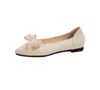 Womens Loafers Size 7 Flat Shoes for Women UK Womens Shoes Low Heels Casual Women's Pointed Toe Knit Bow Ballet Flat Comfortable Breathable Mesh Work Dress Lightweight Non Slip Mam Walking Cat Casual