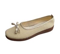 Womens Loafers Size 7 Nurses Shoes for Women Shoes for Women Wedges Casual Single Toe Soft Soles Mother Old Cloth Mesh Shallow Mouth Breathable Casual Leather (White,4.5)