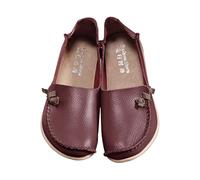 Womens Loafers Slip On Flat Shoes Leather Look Moccasin Shoes Soft Round Toe Lightweight Casual Flats Comfortable Everyday Footwear for Travel Shopping Driving Pink Blue Red Black Beige