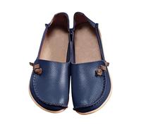 Womens Loafers Slip On Flat Shoes Leather Look Moccasin Shoes Soft Round Toe Lightweight Casual Flats Comfortable Everyday Footwear for Travel Shopping Driving Pink Blue Red Black Beige