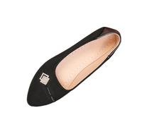 Womens Loafers Soft Soled Low Heel Flat Shoes with Rhinestones Pointed Toe Closed Toe Shoes Ladies Spring Summer Outdoor Comfortable Plus Size Loafers 3.5-7.5 Black