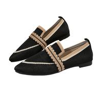 Womens Loafers Wide Fit Black Shoes for Women Womens Shoes Casual High Top Women's Woven Breathable Soft Walking Anti Slip Anti Slip Sneakers Arch Support Mens Casual Winter (Black,6.5)