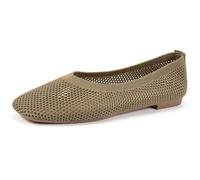 Womens Loafers Wide Fit Comfy Shoes for Women Women's Shoes Comfortable Dress Black Pointed Toe Ballet Mesh Knit Flat for Casual Man (Brown,7)