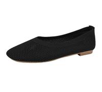 Womens Loafers Wide Fit Comfy Shoes for Women Women's Shoes Comfortable Dress Black Pointed Toe Ballet Mesh Knit Flat for Casual Man (Black,5.5)