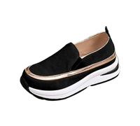Womens Loafers Wide Fit Office Shoes Women Comfy Sandals Platform Shoes for Women Comfort Suede Top Casual Wedge Big and Tall Mens (Black,6)