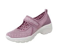 Womens Loafers Wide Fit Summer Shoes for Women Women Solid Color Fashion Casual Shoes Flying Woven Hollow Breathable Fashion Flat Bottom Casual Sports Comfort for (Purple,6.5)