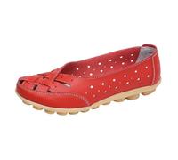 Womens Loafers,Wild Driving Flats Slip On Loafer Women's Loafers Moccasins Women Round Head Ladies Walking Sandals Walk Office Indoor Outdoor Gift for Women (07 Red,7.5)