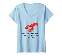 Womens Lobster and Beer That's Why I'm Here Maine Humor V-Neck T-Shirt