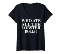 Women's Lobster Roll Apparel | Novelty Funny Rolls Lover Design V-Neck T-Shirt
