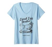 Womens Local Egg Dealer Funny Farmhouse Chicken V-Neck T-Shirt