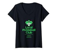 Womens Local Pickleball Club Omaha Nebraska V-Neck T-Shirt