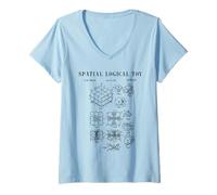 Women's Logical Toy Patent Competitive Puzzle Cube Rubik Speed Cubin V-Neck T-Shirt