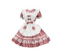 Women's Lolita Cute Maid Dress Bowknot White Apron Fancy Dress A Line Swing Short Dresses Party Puff Short Sleeve Mini Dresses Japanese Game Anime Kawaii Maid Outfits Women Cosplay Costume
