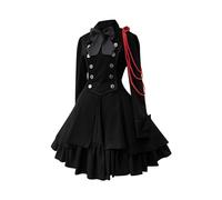 Womens Lolita Gothic Dress Sale Clearance Plus Size Vintage Cross Embroidery Long Sleeve Renaissance Retro Princess Skirt Victorian Ball Gowns Costume Wrap Balck Dress Retro Punk Ladies Dress Size 22