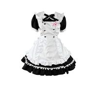 Women's Lolita Maid Dress Halloween Costumes Vintage Patchwork A Line Swing Short Dress Elegant Party Fancy Dress Short Sleeve Mini Dress Japanese Game Anime Kawaii Maid Outfits Women Cosplay Costume