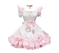 Women's Lolita Maid Dress Halloween Costumes Vintage Patchwork A Line Swing Short Dress Elegant Party Fancy Dress Short Sleeve Mini Dress Japanese Game Anime Kawaii Maid Outfits Women Cosplay Costume