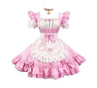 Women's Lolita Maid Dress Halloween Costumes Vintage Patchwork A Line Swing Short Dress Elegant Party Fancy Dress Short Sleeve Mini Dress Japanese Game Anime Kawaii Maid Outfits Women Cosplay Costume