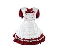 Women's Lolita Maid Dress Halloween Costumes Vintage Patchwork A Line Swing Short Dress Elegant Party Fancy Dress Short Sleeve Mini Dress Japanese Game Anime Kawaii Maid Outfits Women Cosplay Costume