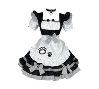 Women's Lolita Maid Dress Halloween Costumes Vintage Patchwork A Line Swing Short Dress Elegant Party Fancy Dress Short Sleeve Mini Dress Japanese Game Anime Kawaii Maid Outfits Women Cosplay Costume