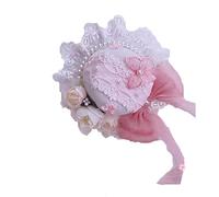 Women's Lolita Mini Top Hat Hair Clip Bow Flower Lace Fascinator Hat with Retaining Clip Tea Party Hair Accessories