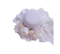 Women's Lolita Mini Top Hat Hair Clip Bow Flower Lace Fascinator Hat with Retaining Clip Tea Party Hair Accessories