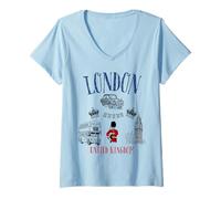 Womens London Black Cab Great Britain British Royal Guards Boys V-Neck T-Shirt