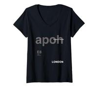 Women's London E8 Hackney Quote Modern Graphic Art PAPL2779 V-Neck T-Shirt