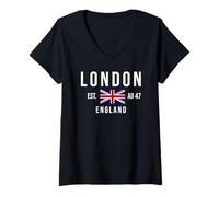 Womens London Gift Men Women Londoner Hooligan Ultras Lnd UK V-Neck T-Shirt