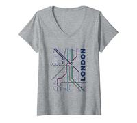 Womens London Underground Tube Tshirt V-Neck T-Shirt