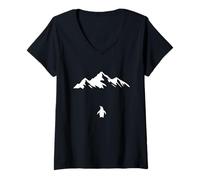 Women's Lone Penguin Survival Trend Graphic But Why Funny Dark Meme V-Neck T-Shirt