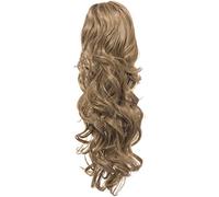 Women's Long 22 Inch Curly Clip In Hairpiece Ponytail in Ash Blonde 18/22