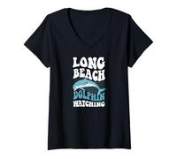 Women's Long Beach Dolphin Watching in California V-Neck T-Shirt